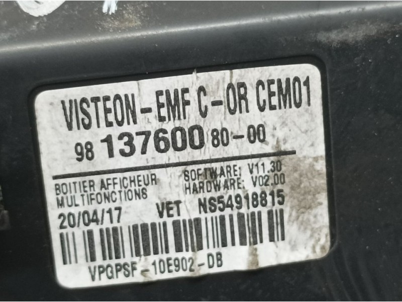 Recambio de pantalla multifuncion para citroën c-elysée feel referencia OEM IAM 9813760080 NS54918815 