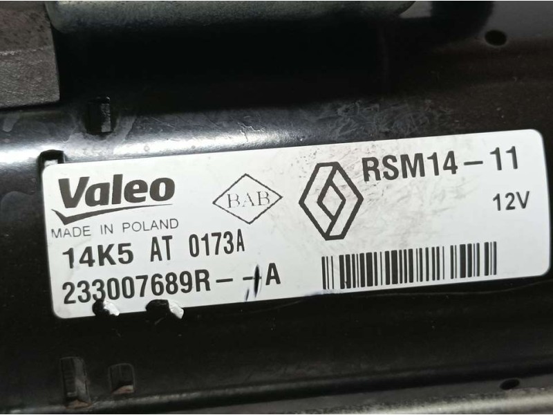 Recambio de motor arranque para dacia duster sl eficacia 4x4 referencia OEM IAM 233007689R RSM1411 VALEO