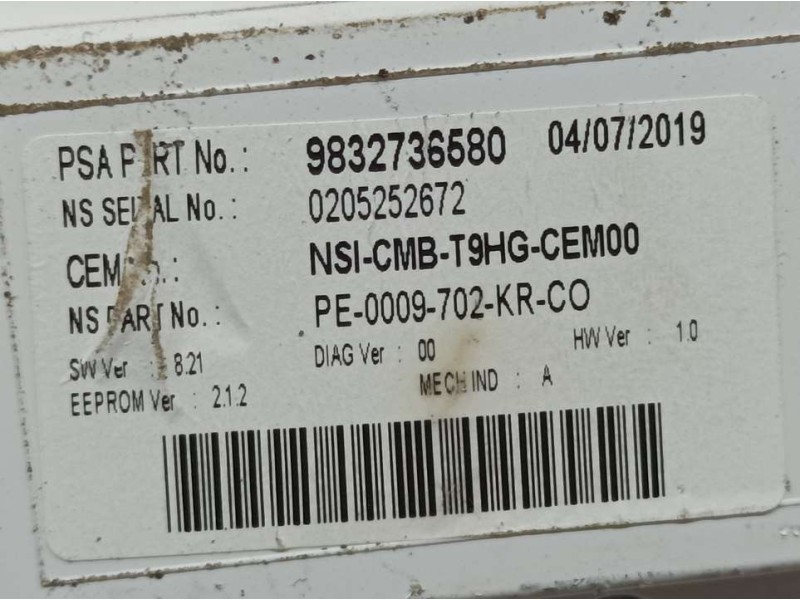 Recambio de cuadro instrumentos para peugeot 308 sw allure referencia OEM IAM 9832736580 0205252672 