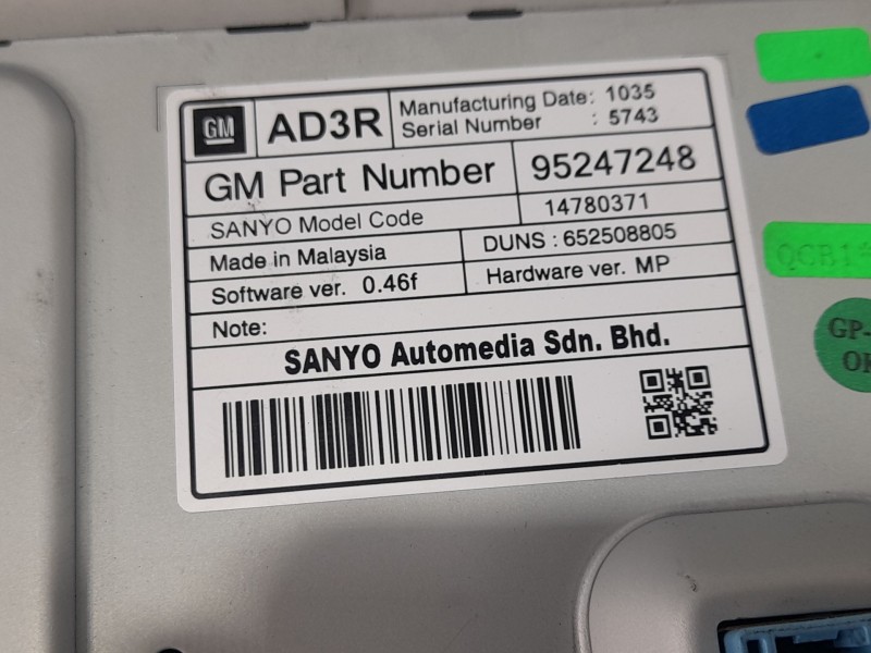 Recambio de sistema navegacion gps para opel zafira tourer c (p12) 1.6 cdti (75) referencia OEM IAM 95247248  PANTALLA MULTIFUNC