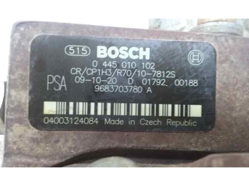 Recambio de bomba alta presion para ford focus c-max (cap) 1.6 tdci cat referencia OEM IAM 0445010102 9683703780A BOSCH