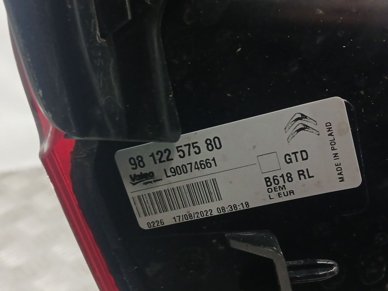 Recambio de piloto trasero izquierdo para citroën c3 comercial referencia OEM IAM 9812257580 L90074661 ROZADO VALEO