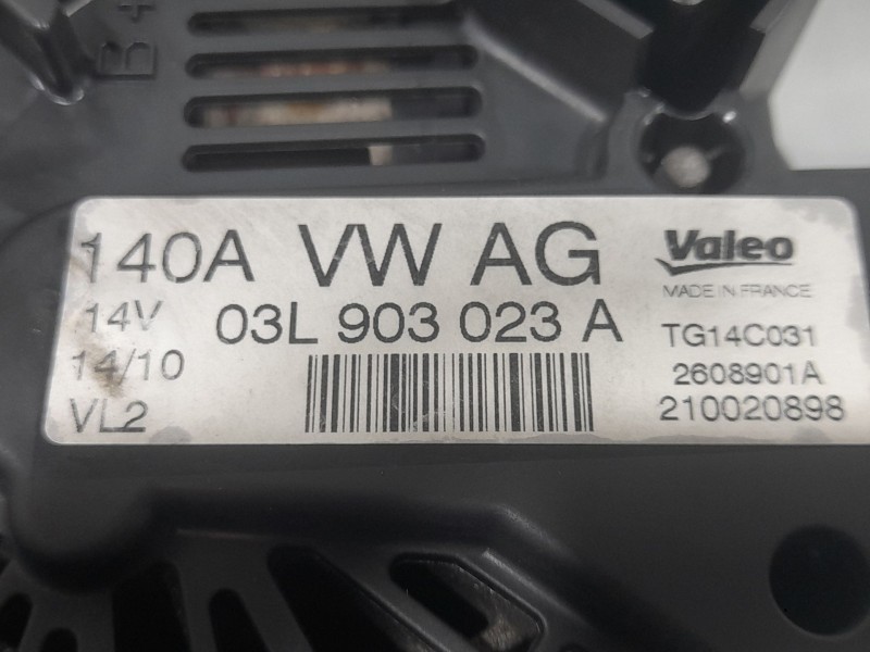 Recambio de alternador para audi a3 (8p) attration referencia OEM IAM 03L903023A TG14C031 VALEO