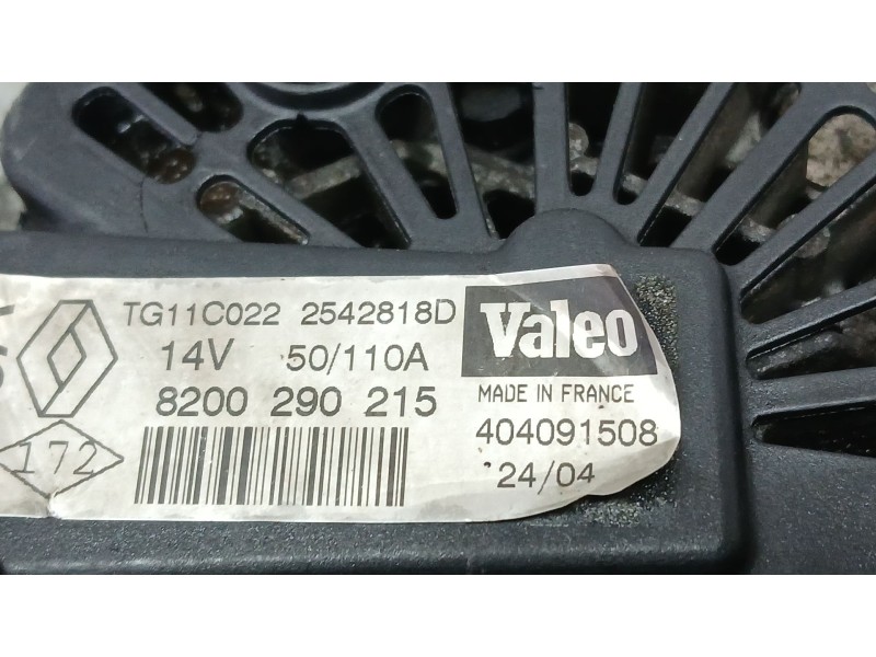 Recambio de alternador para renault laguna ii (bg0/1_) 1.9 dci (bg0r, bg0e) referencia OEM IAM 8200290215 VALEO 2542818D