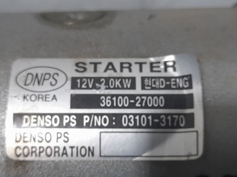 Recambio de motor arranque para kia carens i monospace (fc, fj) 2.0 crdi referencia OEM IAM 3610027000 031013170 DENSO