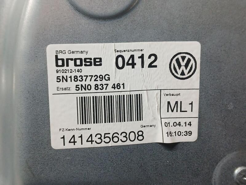 Recambio de elevalunas delantero izquierdo para volkswagen tiguan (5n2) blue motion tig referencia OEM IAM 5N0837755 974927105 E