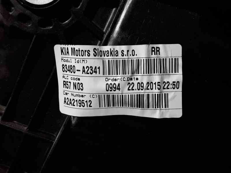 Recambio de elevalunas trasero derecho para kia cee´d tech referencia OEM IAM 83480A2341 6 PINS ELECTRICO