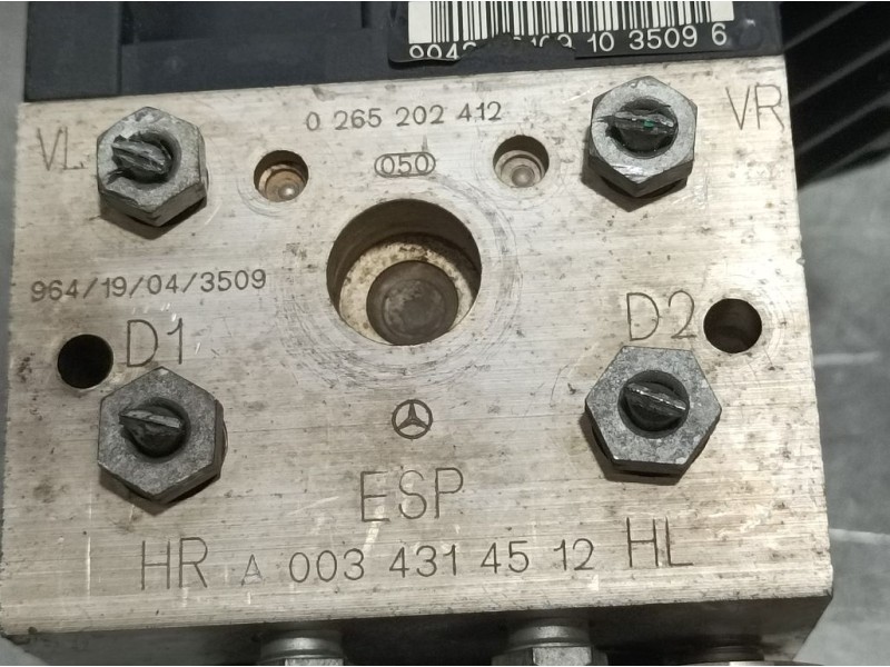 Recambio de abs para mercedes-benz clase a (w168) 170 cdi (168.008) referencia OEM IAM A0034314512 0265202412 BOSCH