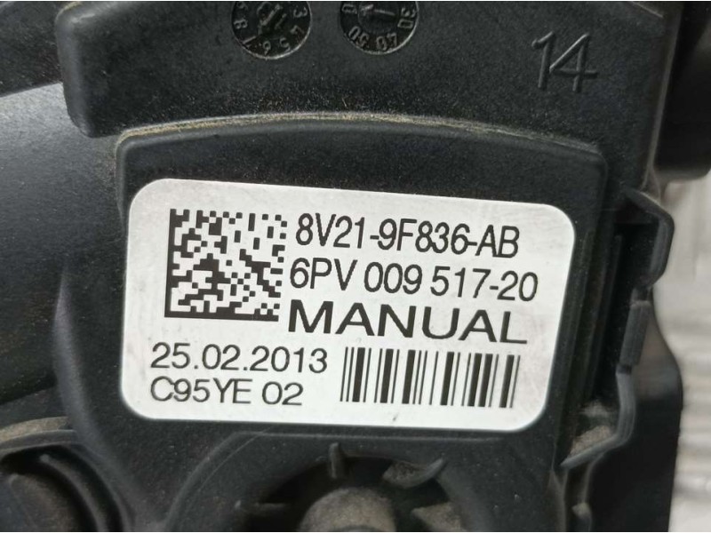 Recambio de potenciometro pedal para ford fiesta (ccn) ambiente referencia OEM IAM 8V219F836AB 6PV00951720 