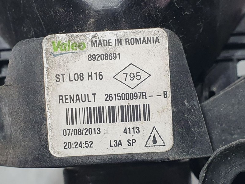 Recambio de faro antiniebla derecho para renault captur dynamique referencia OEM IAM 261500097R 89208691 VALEO