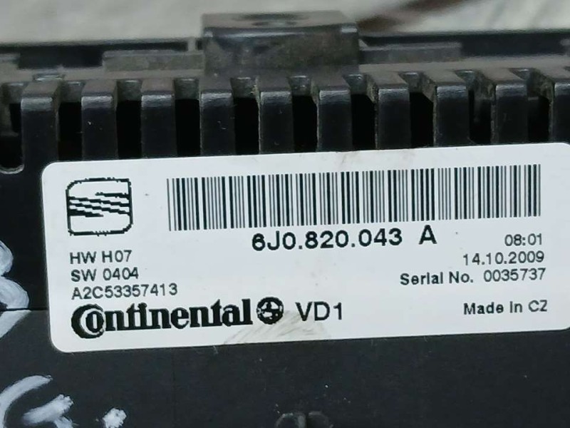 Recambio de mando climatizador para seat ibiza sc (6j1) reference referencia OEM IAM 6J0820043A A2C53357413 CONTINENTAL