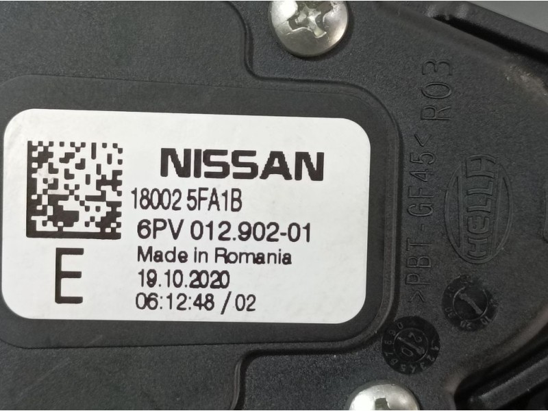 Recambio de potenciometro pedal para nissan micra v (k14) acenta referencia OEM IAM 180025FA1B 6PV01290201 HELLA