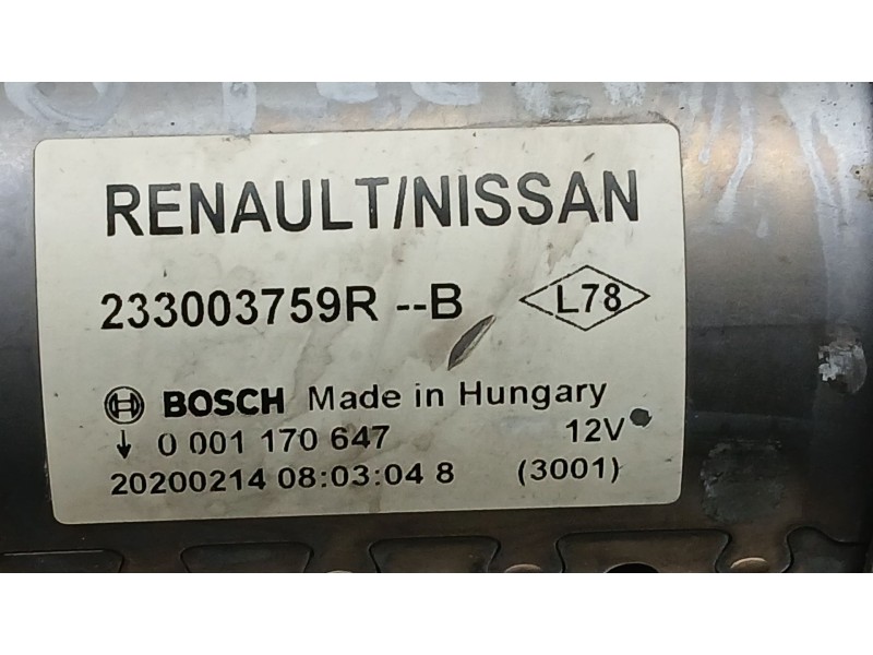 Recambio de motor arranque para renault captur ii (hf_) blue dci 115 (hfad) referencia OEM IAM 233003759R BOSCH 0001170467