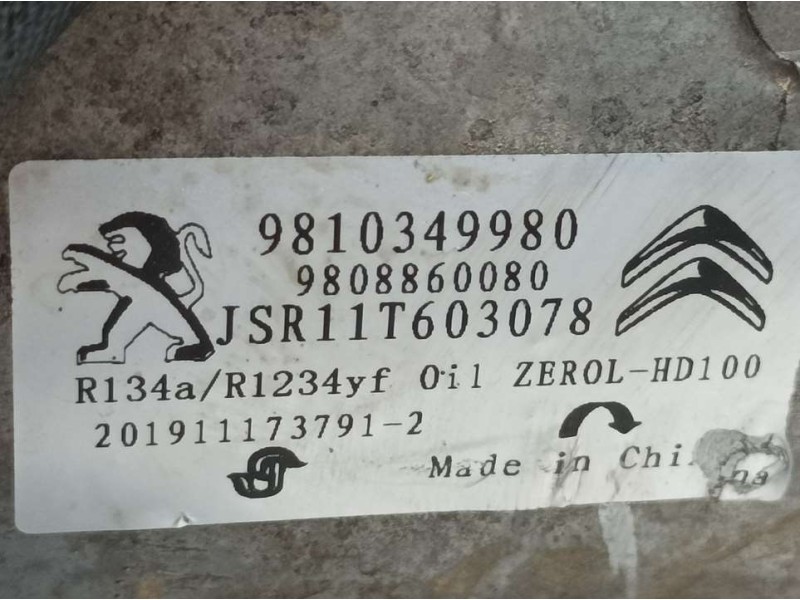 Recambio de compresor aire acondicionado para citroën c3 feel referencia OEM IAM 9810349980 JSR11T603078 