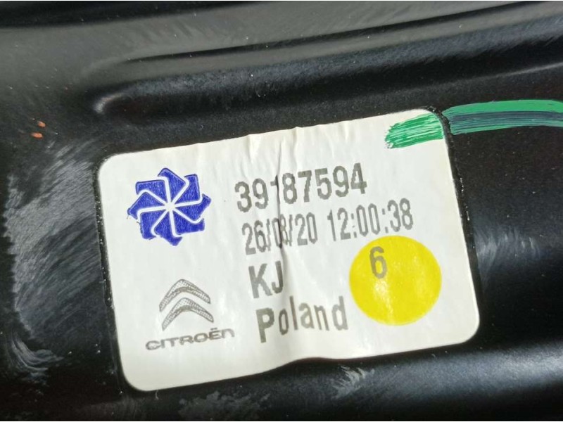 Recambio de elevalunas trasero derecho para citroën c3 aircross puretech referencia OEM IAM 39187594  ELECTRICO 6 PINS