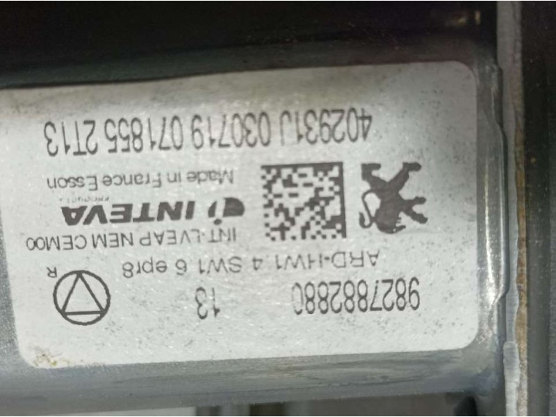 Recambio de elevalunas trasero derecho para peugeot 508 gt line referencia OEM IAM 123643CR  ELECTRICO