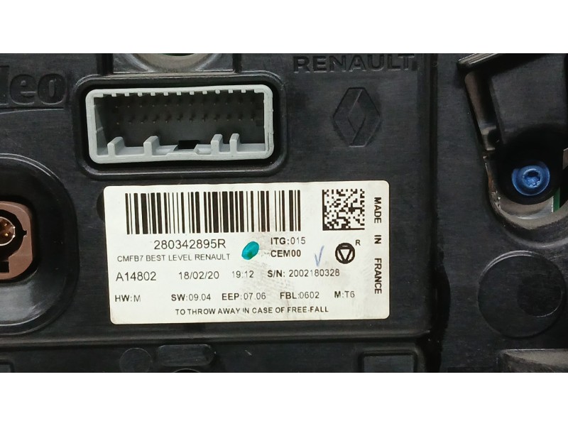 Recambio de sistema navegacion gps para renault captur ii (hf_) blue dci 115 (hfad) referencia OEM IAM 280342895R VALEO A14802