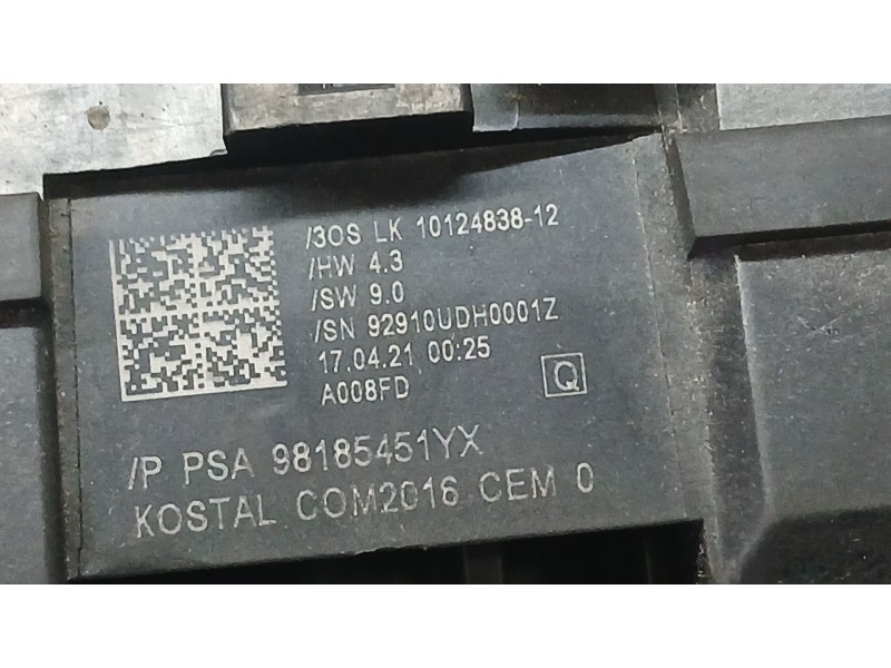 Recambio de mando luces y limpia para opel combo furgoneta/monovolumen (k9) 1.5 d referencia OEM IAM 98185451YX  10124838