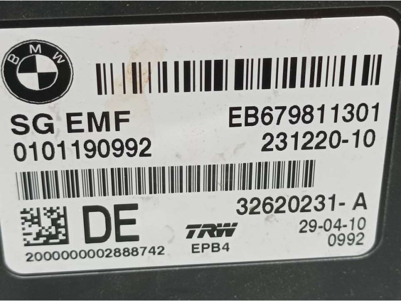 Recambio de modulo electronico para bmw serie 5 lim. (f10) 523i referencia OEM IAM 679811301 32620231A TRW CENTRALITA FRENO MANO