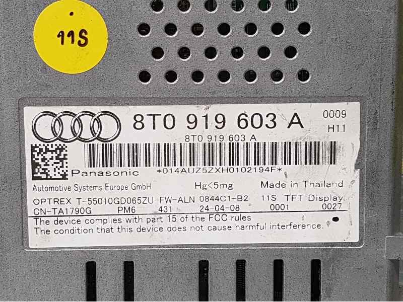 Recambio de pantalla multifuncion para audi a5 coupe (8t) referencia OEM IAM 8T0919603A PANTALLA ROZADA PANASONIC