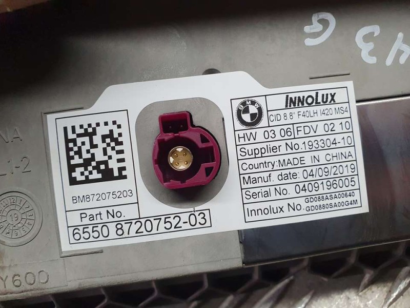 Recambio de sistema navegacion gps para bmw serie 1 lim. (f40) 118d m sport referencia OEM IAM 6550872075203 19330410 