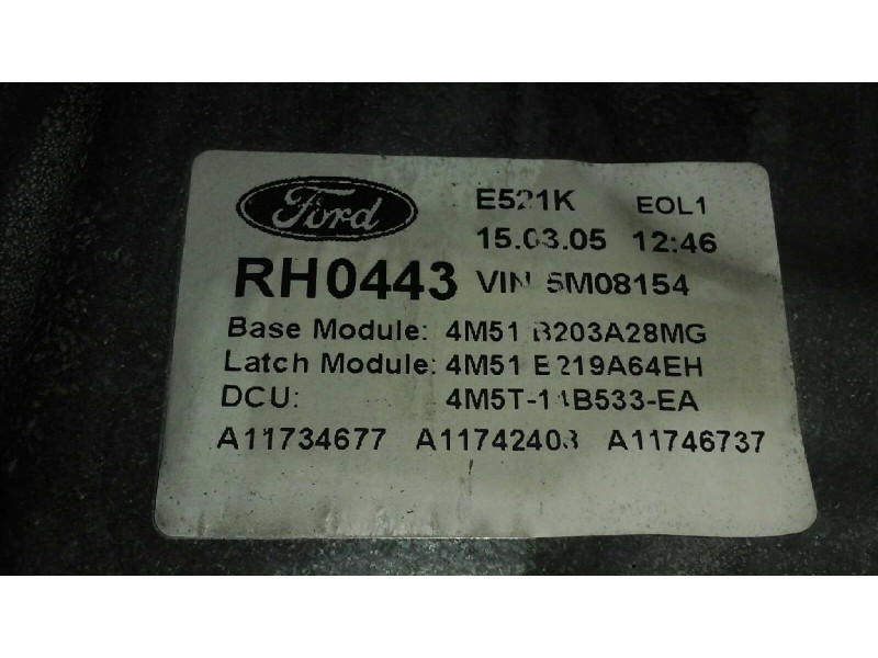 Recambio de elevalunas delantero derecho para ford focus berlina (cap) 2.0 tdci cat referencia OEM IAM 4M51B203A28MG  ELECTRICO