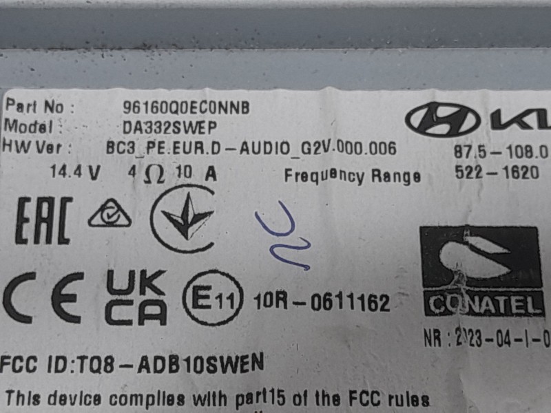 Recambio de sistema navegacion gps para hyundai i 20 tecno mild-hybrid referencia OEM IAM 96160Q0EC0NNB  CONATEL