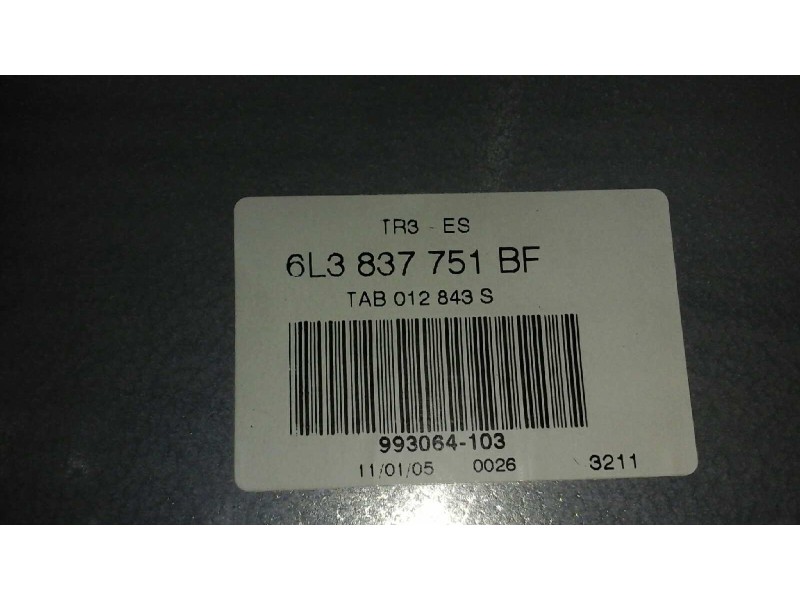 Recambio de elevalunas delantero izquierdo para seat ibiza (6l1) 1.9 sdi referencia OEM IAM 6L3837751BF 12+12+8 PINS ELECTRICO