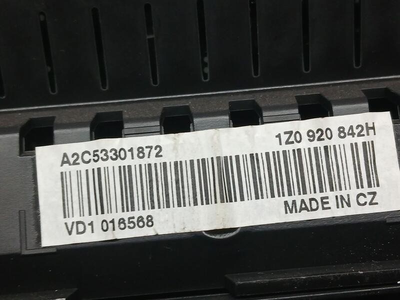 Recambio de cuadro instrumentos para skoda octavia berlina (1z3) elegance referencia OEM IAM 1Z0920842H  A2C53301872