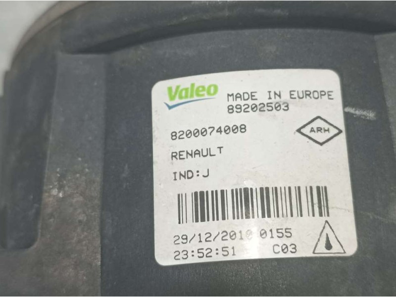 Recambio de faro antiniebla derecho para renault megane iii berlina 5 p dynamique referencia OEM IAM 8200074008 89202503 VALEO