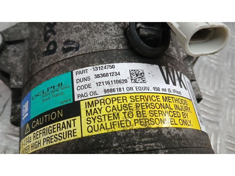 Recambio de compresor aire acondicionado para opel astra gtc enjoy referencia OEM IAM 13124750 DELPHI 383601234