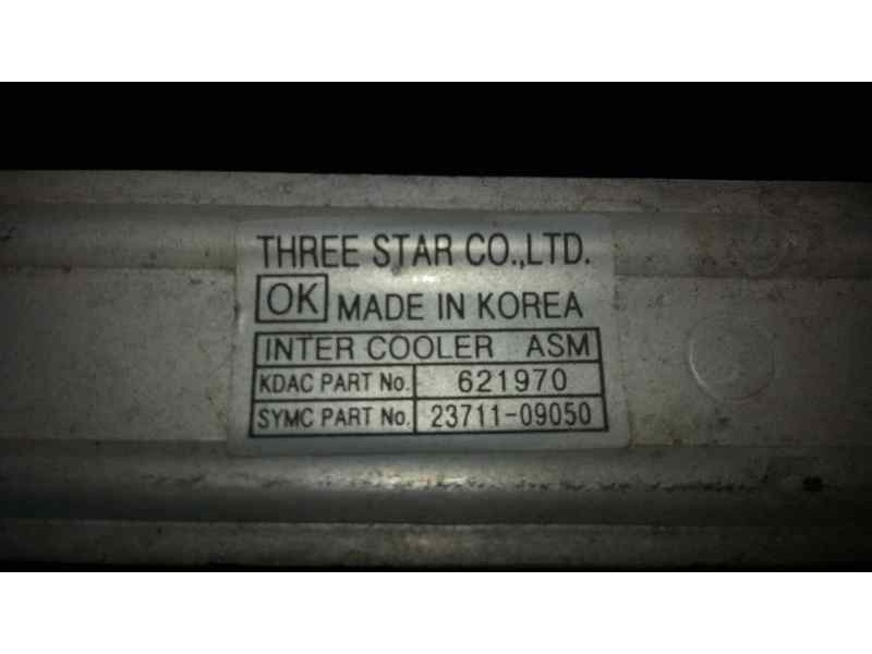 Recambio de intercooler para ssangyong actyon 200 xdi 4wd limited referencia OEM IAM 2371109050  