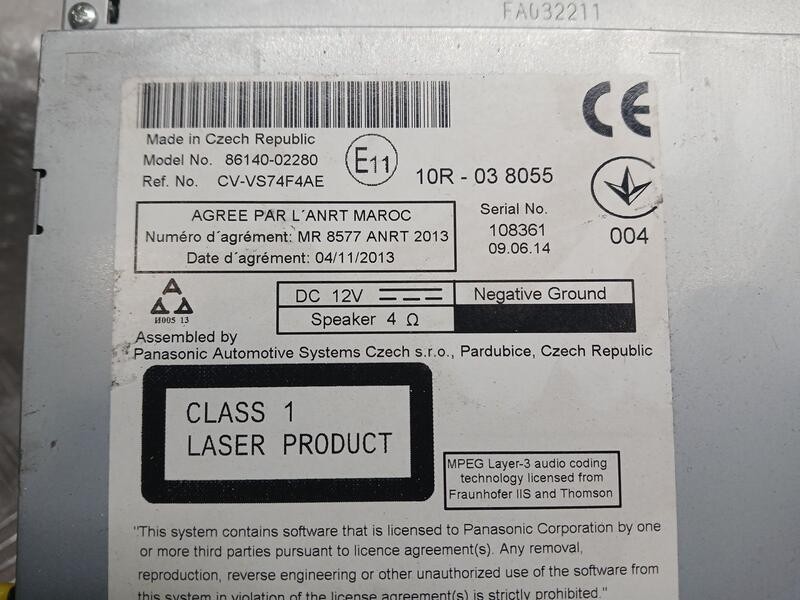 Recambio de sistema navegacion gps para toyota auris active referencia OEM IAM 8614002280  CVVS74F4AE