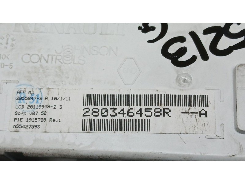 Recambio de pantalla multifuncion para renault megane iii berlina 5 p dynamique referencia OEM IAM 280346458R JOHNSON CONTROLS 2
