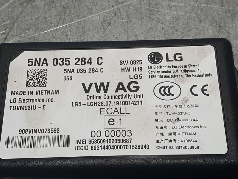 Recambio de modulo electronico para volkswagen golf vii lim. (bq1) e-golf referencia OEM IAM 5NA035284C 208CJ0960 LG