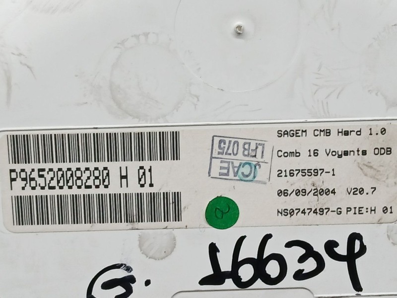 Recambio de cuadro instrumentos para citroën c2 (jm_) 1.1 referencia OEM IAM 9652008280  NS0747497G