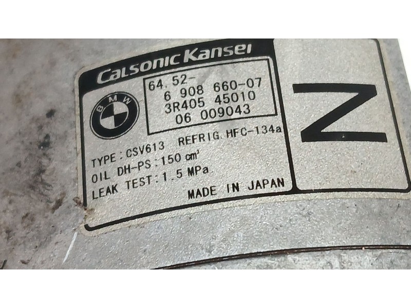 Recambio de compresor aire acondicionado para bmw z4 roadster (e85) 2.0 i referencia OEM IAM 6908660 CALSONIC KANSEI 3R40545010