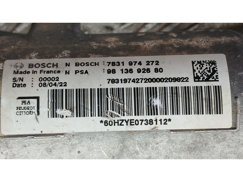 Recambio de cremallera direccion para peugeot traveller autobús (v_) 2.0 bluehdi 145 referencia OEM IAM 9813692680 ASISTIDA BOSC