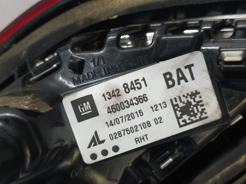 Recambio de piloto trasero izquierdo para opel corsa e business referencia OEM IAM 13428451 460034366 INTERIOR AL