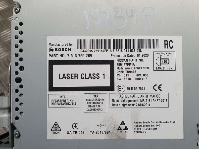 Recambio de sistema navegacion gps para nissan x-trail (t32) acenta referencia OEM IAM 7513750269 259157FP1A C/ SISTEMA CD