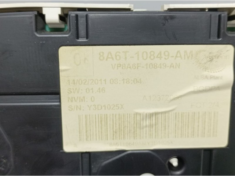 Recambio de cuadro instrumentos para ford fiesta (cb1) ghia referencia OEM IAM 8A6T10849AM VP8A6F10849AN 