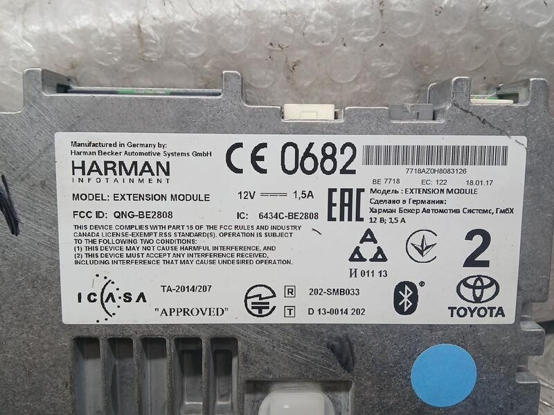 Recambio de modulo electronico para toyota auris hybrid active referencia OEM IAM 6434CBE2808 HARMAN CENTRALITA RADIO GPS QNGBE2