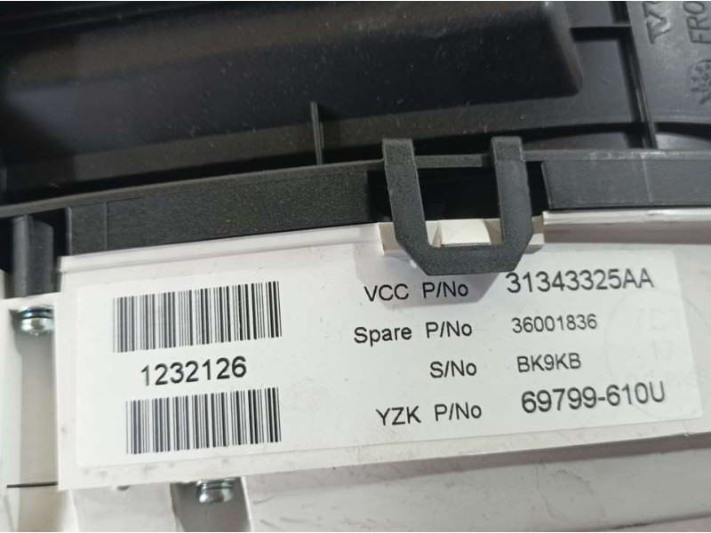 Recambio de cuadro instrumentos para volvo xc60 kinetic drive referencia OEM IAM 31343325AA 1232126 