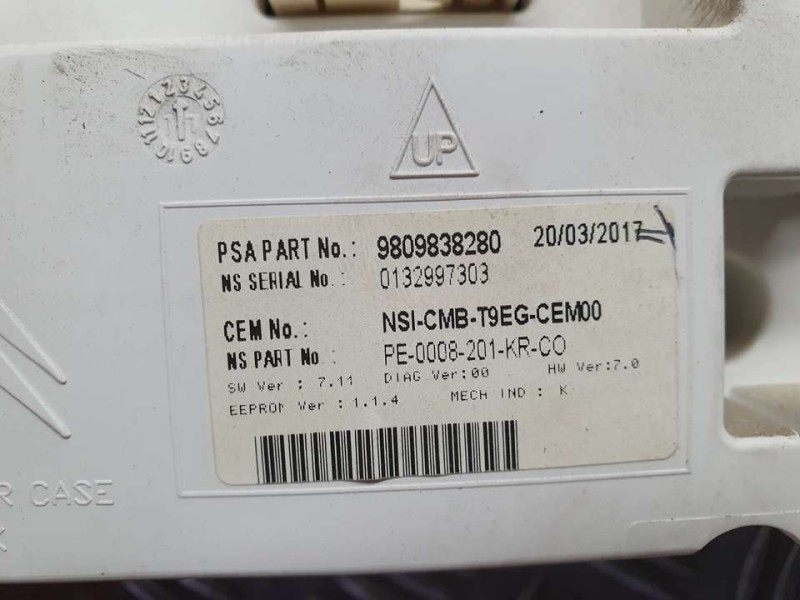 Recambio de cuadro instrumentos para peugeot 308 style referencia OEM IAM 9809838280 0132997303 