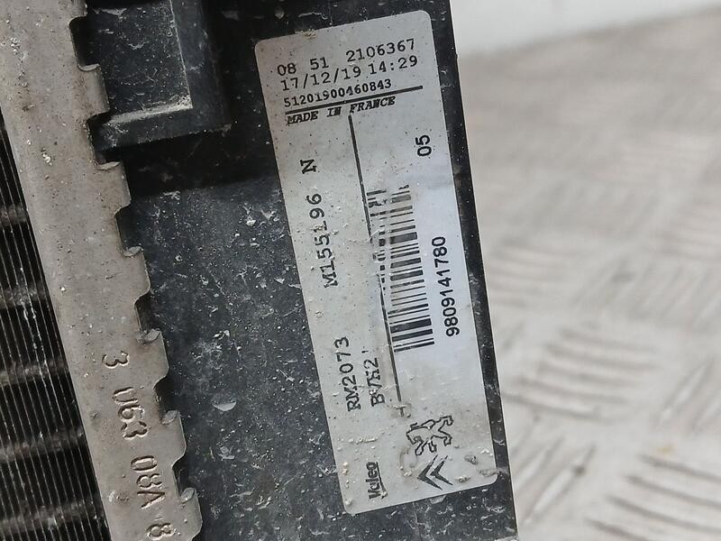 Recambio de radiador agua para citroën berlingo furgoneta/monovolumen (k9) 1.5 bluehdi 75 referencia OEM IAM 9809141780 VALEO M1