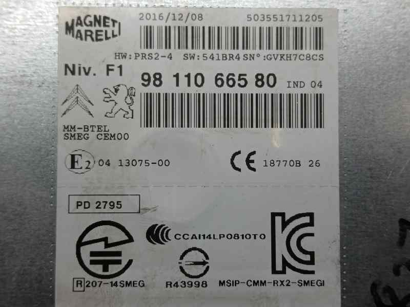 Recambio de modulo electronico para peugeot 208 style referencia OEM IAM 9811066580 503551711205 MAGNETI MARELLI SISITEMA AUDIO 
