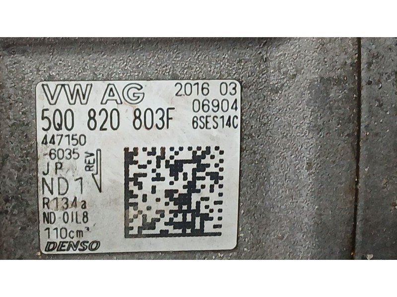 Recambio de compresor aire acondicionado para seat leon (5f1) 1.6 tdi referencia OEM IAM 5Q0820803F DENSO 6SES14C 4471506035