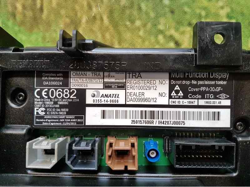 Recambio de pantalla multifuncion para renault captur zen referencia OEM IAM 259157606R INUNDADO INUNDADO