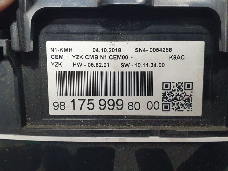 Recambio de cuadro instrumentos para citroën berlingo live m referencia OEM IAM 9817599980 SN40054258 
