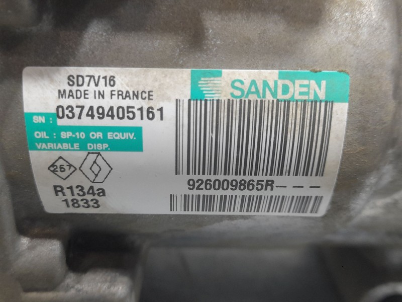 Recambio de compresor aire acondicionado para nissan qashqai i (j10, nj10) 1.5 dci referencia OEM IAM 926009865R 03749405161 SAN